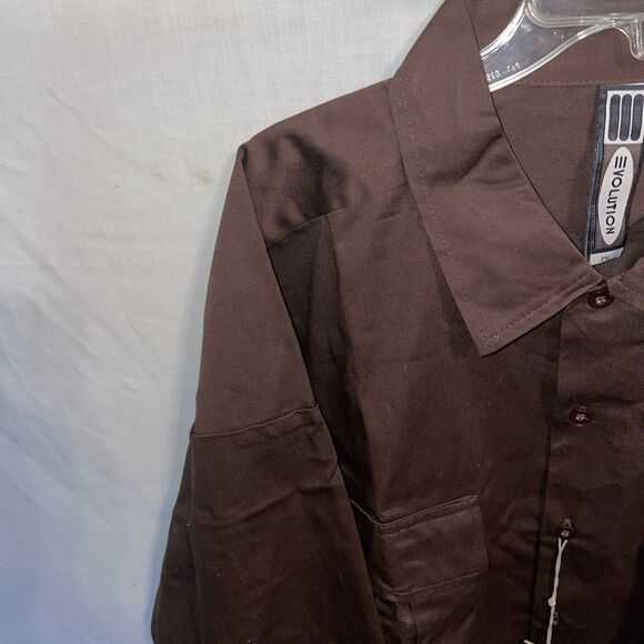 Evolution Men’s Thick Work Shirt Size 5XL Brown Workwear Rugged Comfort NWT - Picture 5 of 12